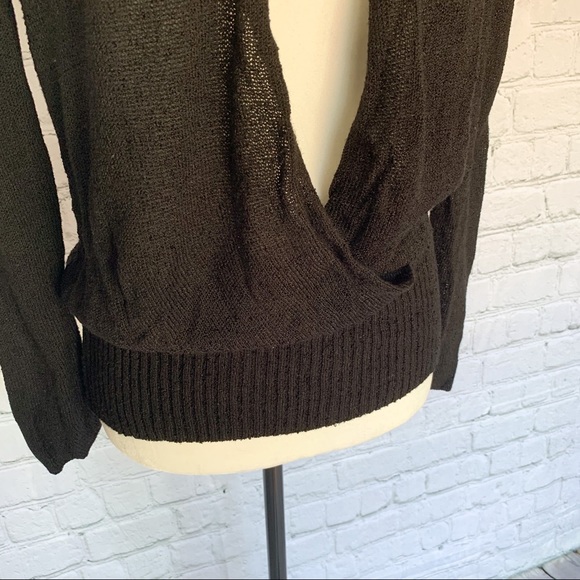 BCBG Maxazria Surplice V-Neck Black Tunic - Picture 2 of 5